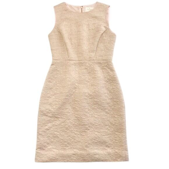 Kate Spade Della Dress Size 2 Blush Metallic Sheath All That Glitters Sleeveless - Picture 3 of 8